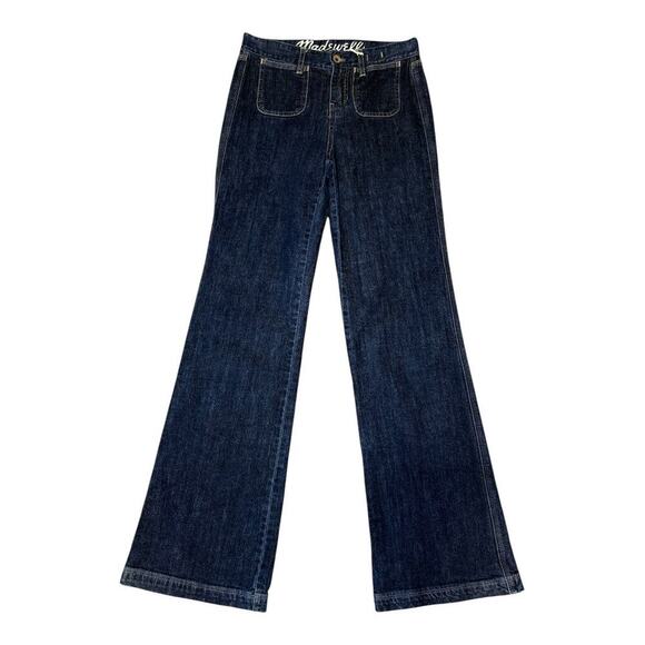 Madewell Women's Flare Jeans Size 4‎ (26) Blue Dark Wash Mid Rise Denim - Picture 1 of 7